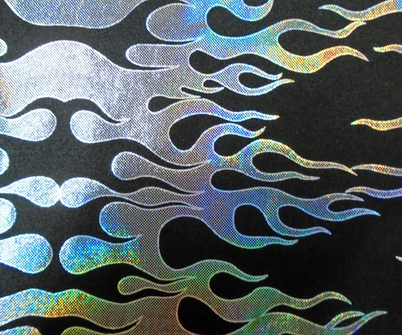 2.Black-Silver Hologram Flame Print